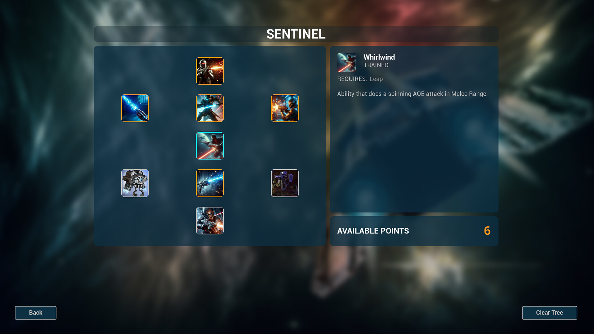Sentinel classless skill tree